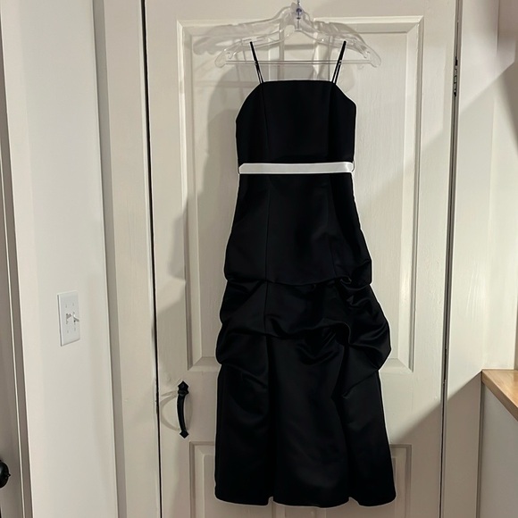 black and white jr bridesmaid dresses Flower Girl Dress Long Sleeve Navy Tulle Junior Bridesmaid Dress  Lisa  Ann's Creations